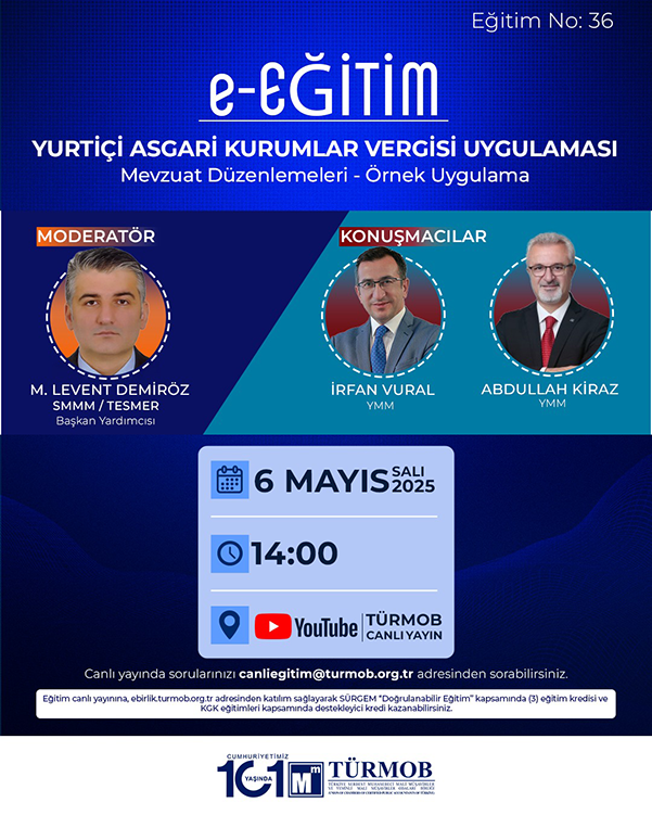 Yurtiçi Asgari Kurumlar Vergisi Uygulaması Online Eğitim Semineri